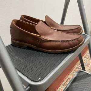 Clarks Pace Barnes Loafer Mens Dark Tan Leather Size 10.5